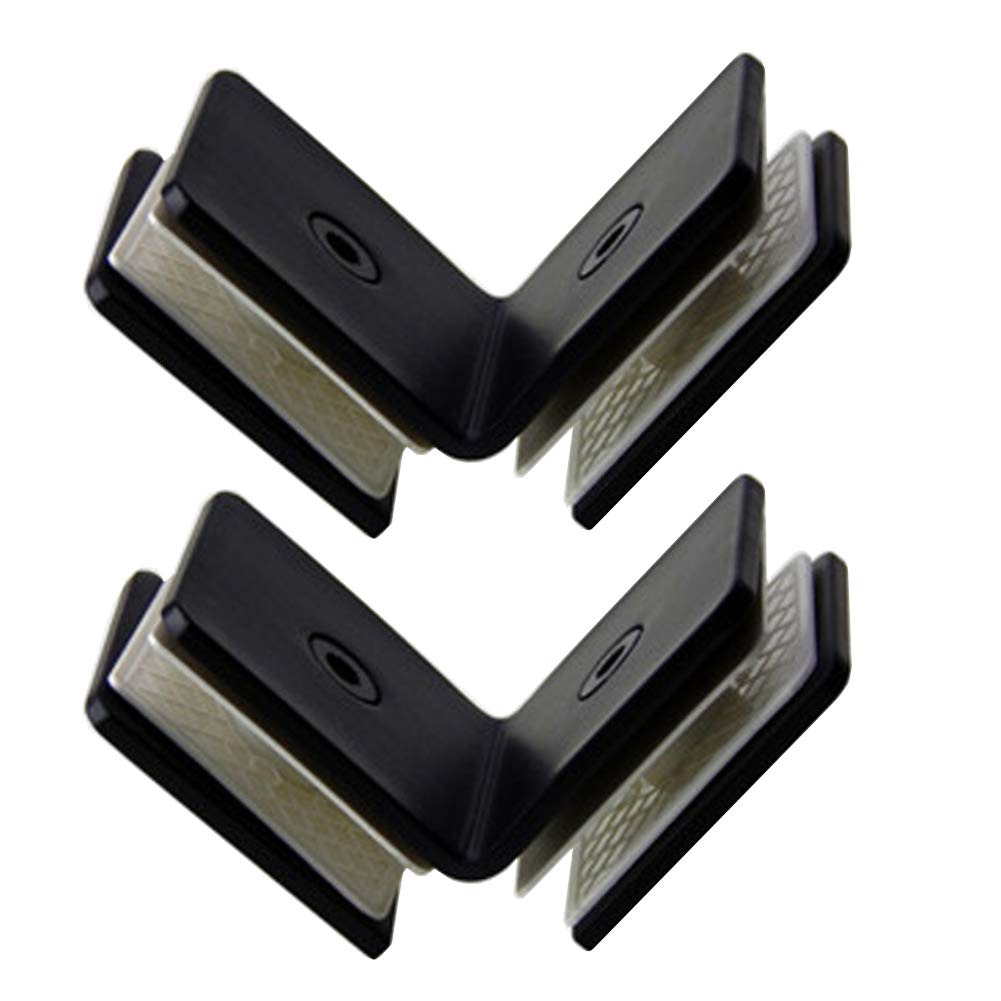 90 degree glass to glass connectors black